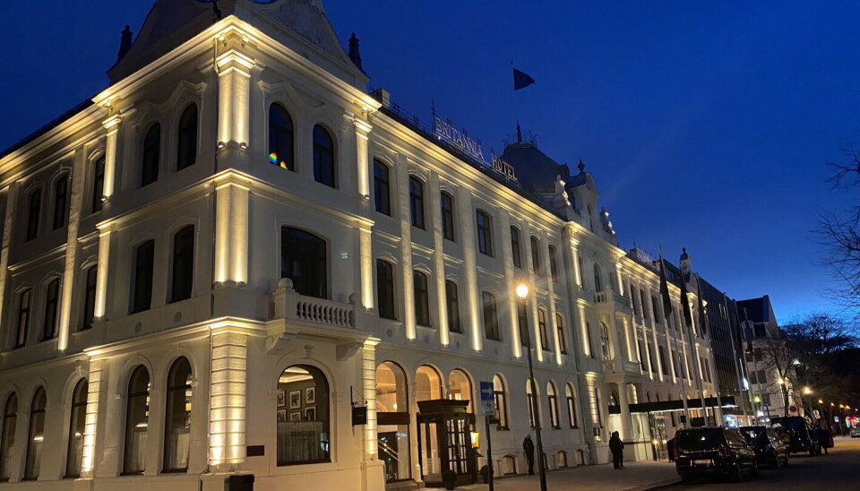 Britannia Hotel,. Britannia Hotel, fotografert i mars 2024.