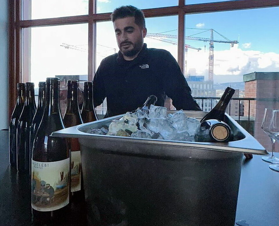 Den unge vinmakeren Guram Maisuridze (30) presenterte presenterte sine georgiske viner i Oslo i april.