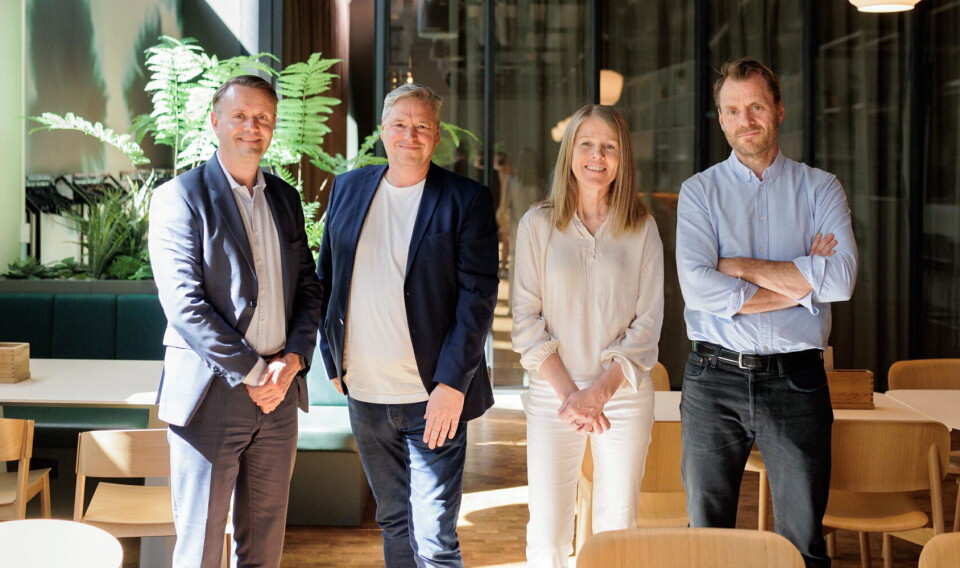 Administrerende direktør for Fursetgruppen, Gjøran Sæther (fra venstre), Frode Rønne Malmo i Aspelin Ramm og Cecilie Grøsland og Esben Krogh fra Furset Kantine. Administrerende direktør for Fursetgruppen, Gjøran Sæther (fra venstre), Frode Rønne Malmo i Aspelin Ramm og Cecilie Grøsland og Esben Krogh fra Furset Kantine.