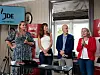 De diskuterte kaffeordninger på Arendalsuka – fra venstre Eva Gullerud, Heidi Furustøl, Tore Høylie og Marit Holter-Sørensen.