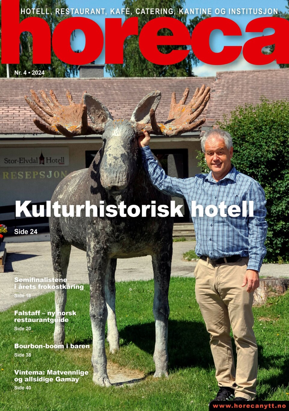 Forsiden på Horecas fjerde utgave i 2024. Forsiden på Horecas fjerde utgave i 2024.