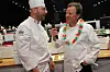 Arne Hjeltnes (til høyre), her som konferansier under Bocuse d'Or Europe i Trondheim tidligere i år.