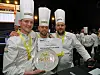 Håvard Werkland (fra venstre), Grunde Gillund og Christopher W. Davidsen forsvarte Mat-Norges ære i Bocuse d’Or.