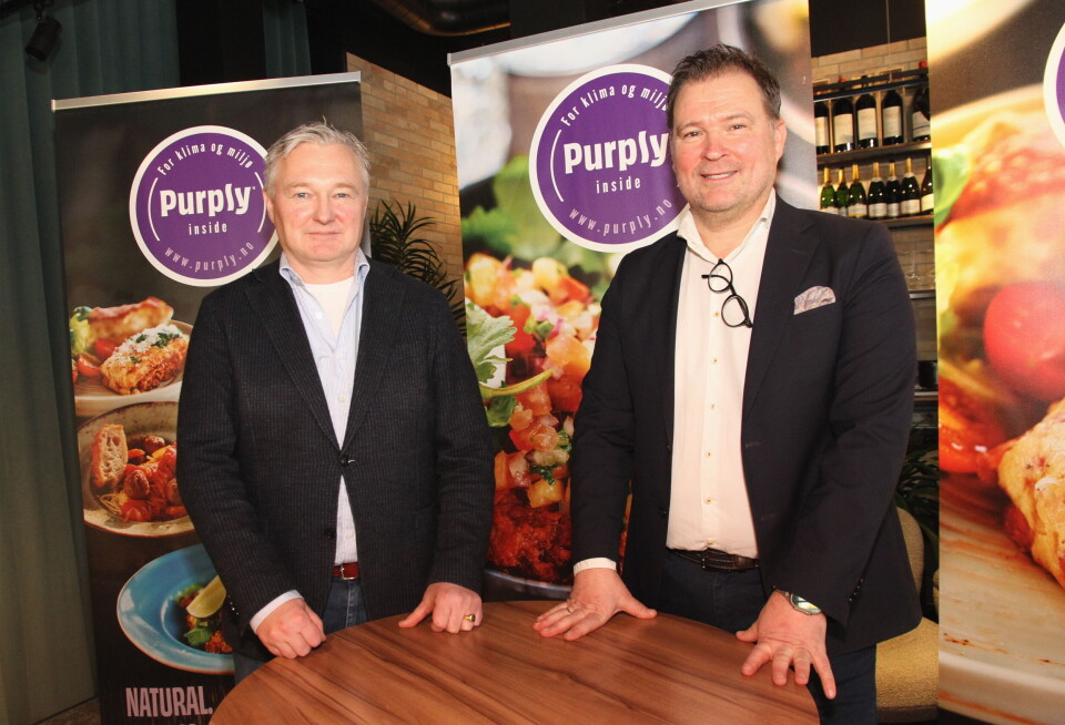 Daglig leder for Pronofa, Hans Petter Olsen (til venstre) og salgs- og markedsdirektør Per Christian Olsen presenterte nylig verdensnyheten Purply på Brasserie Sjø & Land i Fredrikstad. Daglig leder for Pronofa, Hans Petter Olsen (til venstre) og salgs- og markedsdirektør Per Christian Olsen presenterte denne uka en verdensnyhet på Brasserie Sjø & Land i Fredrikstad.