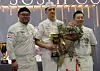 Valentin Bogaiciuc ble nummer tre i Nordic Sushi Cup. Her flankert av Vladimir Pak og hoveddommer Mr. Gentaro Yamazaki fra Japan.
