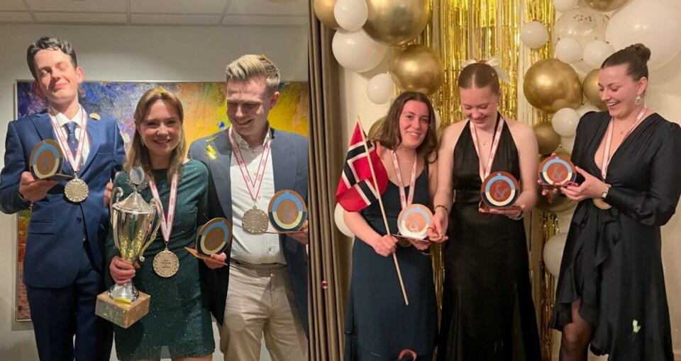 Gull til kokkelærlingene Mari Moi Solhaug og Mathias Johnsen (bildet til venstre) fra Fyr Bistronomi og bronse til servitørlærlingene Kjersti Frey Frøslie og Milja Mitchel fra Statholdergaarden i nordisk mesterskap for kokk- og servitørlærlinger. Gull til kokkelærlingene Mari Moi Solhaug og Mathias Johnsen (bildet til venstre) fra Fyr Bistronomi og bronse til servitørlærlingene Kjersti Frey Frøslie og Milja Mitchel fra Statholdergaarden i nordisk mesterskap for kokk- og servitørlærlinger.