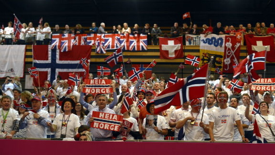 Norsk tribunejubel Lyon Foto Impuls Norsk tribunejubel Lyon Foto Impuls
