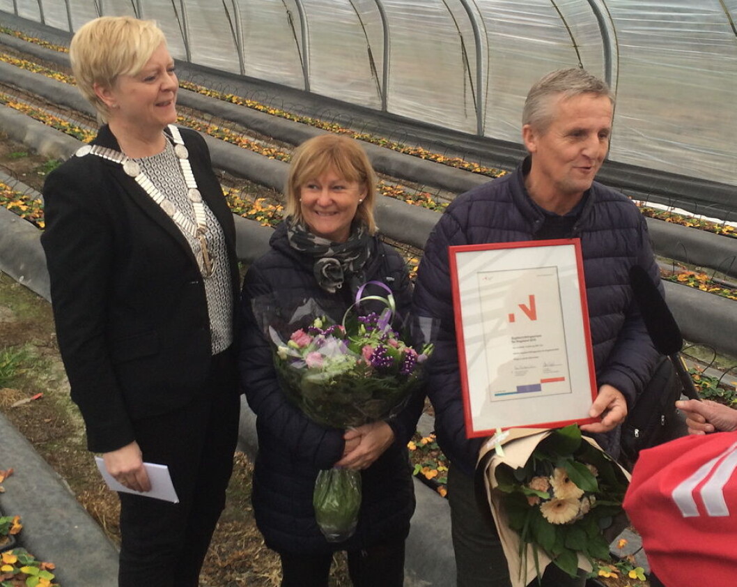 Lena og Geir Joa ved Jordbærtorget Lena og Geir Joa ved Jordbærtorget