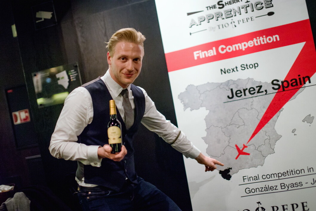 Himkok-bartenderen Maroš Dzurus vant Sherry Apprentice Tio Pepe Sherry på The Thief. (Foto Kyle Meyr) Himkok-bartenderen Maroš Dzurus vant Sherry Apprentice Tio Pepe Sherry på The Thief. (Foto Kyle Meyr)