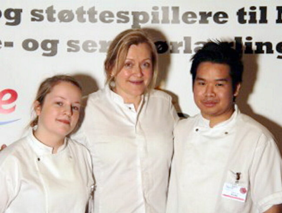 Heidi Bjerkan med lærlinger. (Foto: NKL)