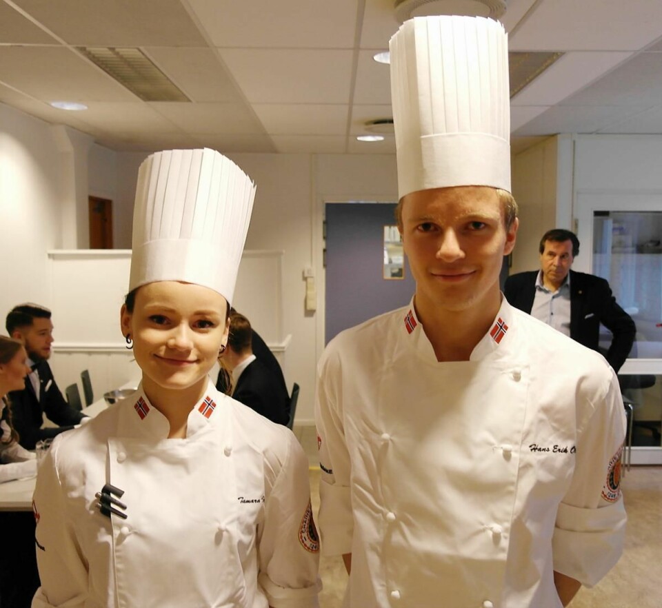 Hans Erik Olsen fra NordØst Food & Cocktails med sin commis Tamara Iversen gikk seirende ut av kokkeklassen.