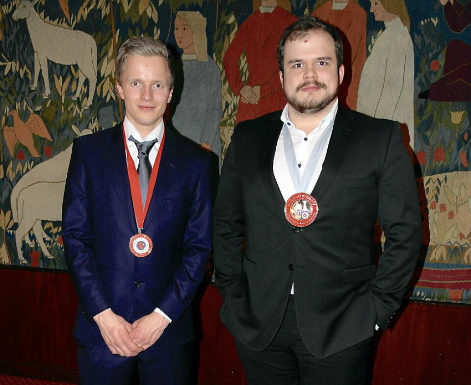De to vinnerne, Hans Erik Olsen (til venstre) og Tim Drew.
