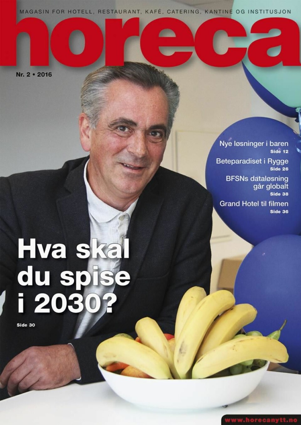 Forsiden på Horecas andre utgave i 2016. (Foto: Morten Holt/Layout: Tove Sissel Larsgård)