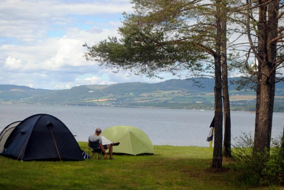 Sveastranda Camping ved Mjøsa.