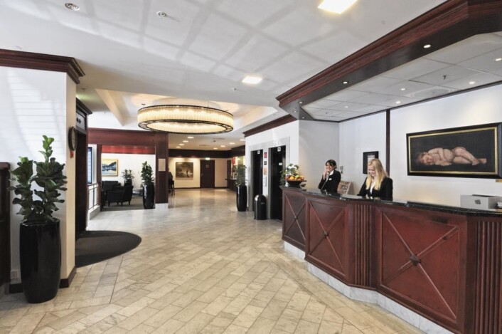 Resepsjonen på Hotel Norge i Kristiansand, som nå blir et Best Western-hotell. Resepsjonen på Hotel Norge i Kristiansand, som nå blir et Best Western-hotell.