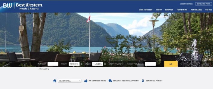 Også Best Western side nettsider har positive trekk, mener Netlife Research. (Foto: Printscreen) Også Best Western side nettsider har positive trekk, mener Netlife Research. (Foto: Printscreen)