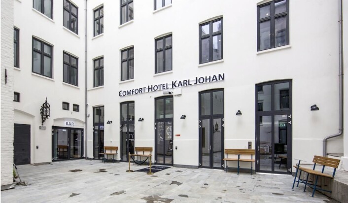 Inngangspartiet til Comfort Hotel Karl Johan. (Foto: Marika Markestøl) Inngangspartiet til Comfort Hotel Karl Johan. (Foto: Marika Markestøl)