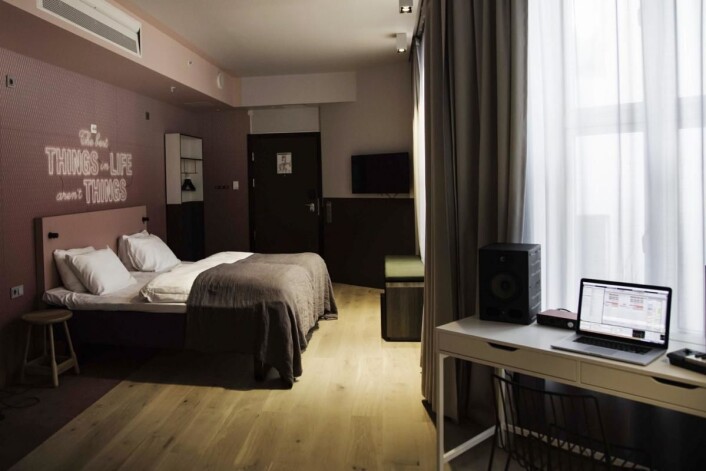 Her kan du lage musikk på hotellrommet. Her kan du lage musikk på hotellrommet.