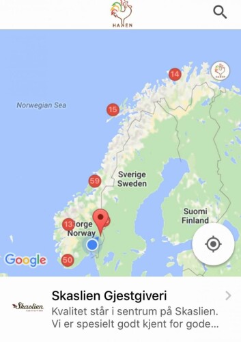 Skjermdump av Hanens nye app. Skjermdump av Hanens nye app.