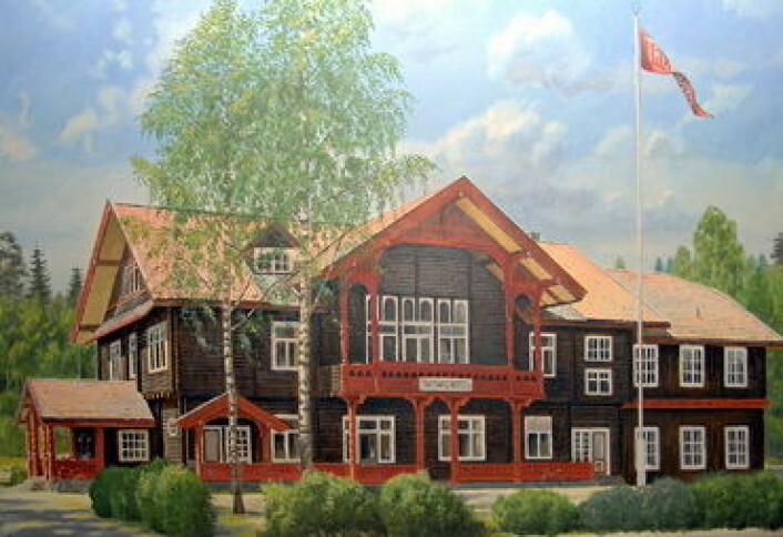 Et gammelt bilde av Trudvang Hotell på Rena, som brant i 1990. Et gammelt bilde av Trudvang Hotell på Rena, som brant i 1990.