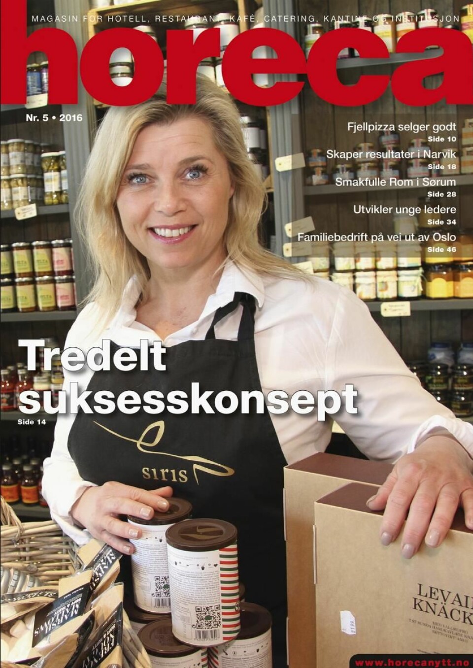 Forsiden på magasinet Horeca, nummer 5 2016. (Foto: Morten Holt/layout: Tove Sissel Larsgård)