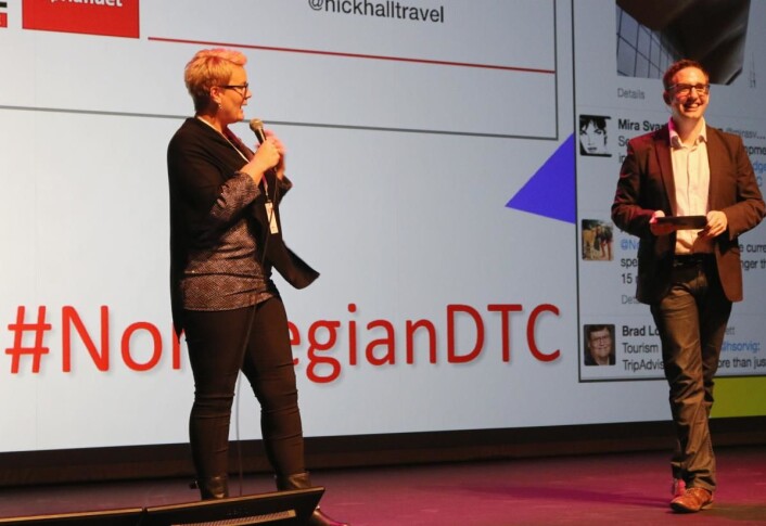 Heidi Sørvig mener årets Norwegian Digital Travel Conference blir den beste noensinne. Her på en tidligere konferanse. Samarbeidspartner Nick Hall til høyre. (Foto: Inge T. Dalen/USUS) Heidi Sørvig mener årets Norwegian Digital Travel Conference blir den beste noensinne. Her på en tidligere konferanse. Samarbeidspartner Nick Hall til høyre. (Foto: Inge T. Dalen/USUS)