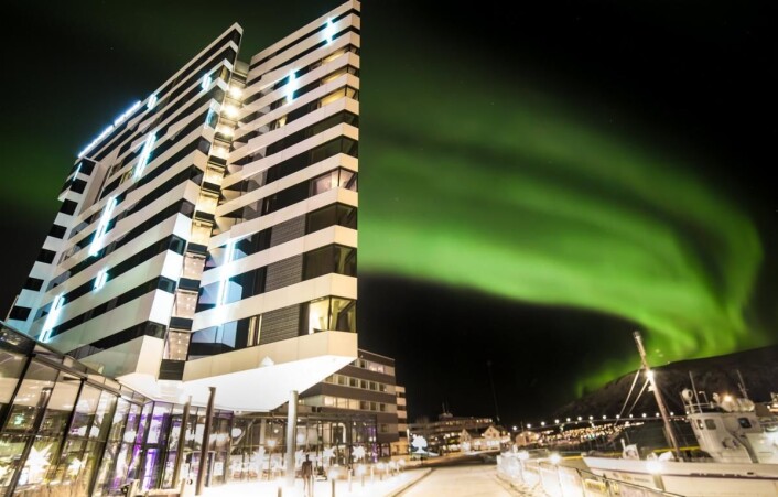 Clarion Hotel The Edge i nordlys. (Foto: Hotellet) Clarion Hotel The Edge i nordlys. (Foto: Hotellet)