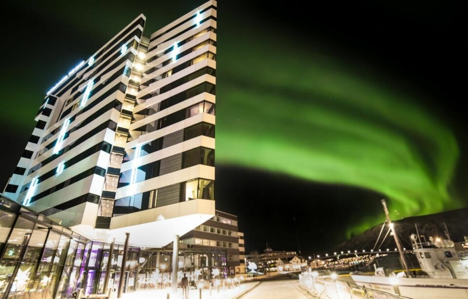 Clarion Hotel The Edge i nordlys. (Foto: Hotellet)
