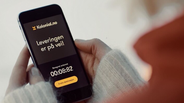Via en app er tanken at du skal kunne kalle opp dronen og be den komme til deg med maten du ønsker. (Foto: Kolonial.no) Via en app er tanken at du skal kunne kalle opp dronen og be den komme til deg med maten du ønsker. (Foto: Kolonial.no)