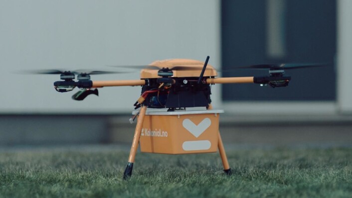 Kolonial.no gjør forsøk med matlevering med drone. (Foto: Kolonial.no) Kolonial.no gjør forsøk med matlevering med drone. (Foto: Kolonial.no)