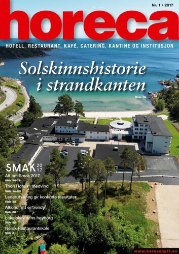 Omslaget på Horeca nummer 1 2017. (Foto: Strand Hotel Fevik/layout: Tove Sissel Larsgård) Omslaget på Horeca nummer 1 2017. (Foto: Strand Hotel Fevik/layout: Tove Sissel Larsgård)