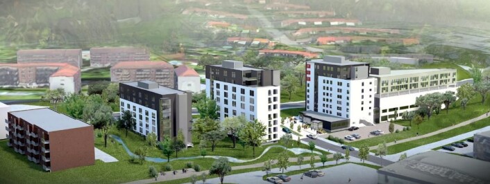 Slik blir Thon Hotel Linne, når det står helt ferdig utbygd sommeren 2018. (Illustrasjon: Hille Mellbye Arkitekter) Slik blir Thon Hotel Linne, når det står helt ferdig utbygd sommeren 2018. (Illustrasjon: Hille Mellbye Arkitekter)