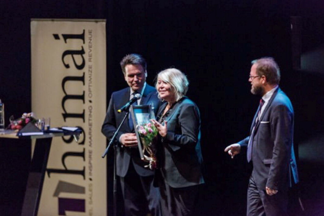 Ingunn Hofseth fikk HSMAIs ærespris. (Foto: HSMAI) Ingunn Hofseth fikk HSMAIs ærespris. (Foto: HSMAI)