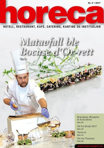 Omslaget på Horeca nummer 2 2017. (Foto: Fredrik Ringe/Morten Holt/layout: Tove Sissel Larsgård) Omslaget på Horeca nummer 2 2017. (Foto: Fredrik Ringe/Morten Holt/layout: Tove Sissel Larsgård)