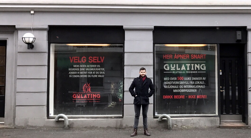 Simon Larsen som er ansvarlig for det nye Gulating-ølutsalget på Frogner, som åpner torsdag 16. mars. Simon Larsen som er ansvarlig for det nye Gulating-ølutsalget på Frogner, som åpner torsdag 16. mars.
