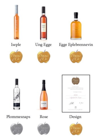 Medaljeproduktene til Egge Gård på «Apfelwein Weltweit». Medaljeproduktene til Egge Gård på «Apfelwein Weltweit».