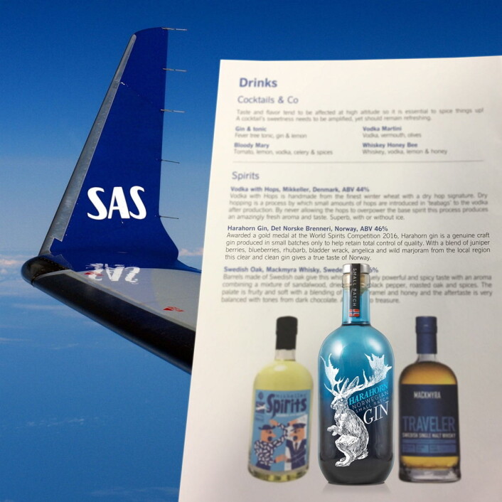Harahorn på SAS-menyen. Harahorn på SAS-menyen.