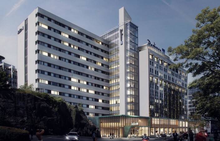 Skisse av «nye» Radisson Blu Atlantic Hotel i Stavanger. Skisse av «nye» Radisson Blu Atlantic Hotel i Stavanger.