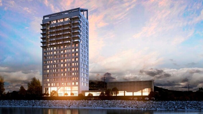 <br />Hotellet i Mjøstårnet får navnet Wood Hotel. (Illustrasjon: DNB Eiendom)<br /> <br />Hotellet i Mjøstårnet får navnet Wood Hotel. (Illustrasjon: DNB Eiendom)<br /> 