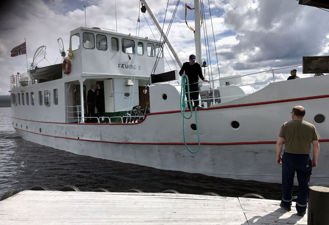M/S Fæmund II legger til kai på Jonasvollen sist helg. (Foto: Morten Holt) M/S Fæmund II legger til kai på Jonasvollen sist helg. (Foto: Morten Holt)