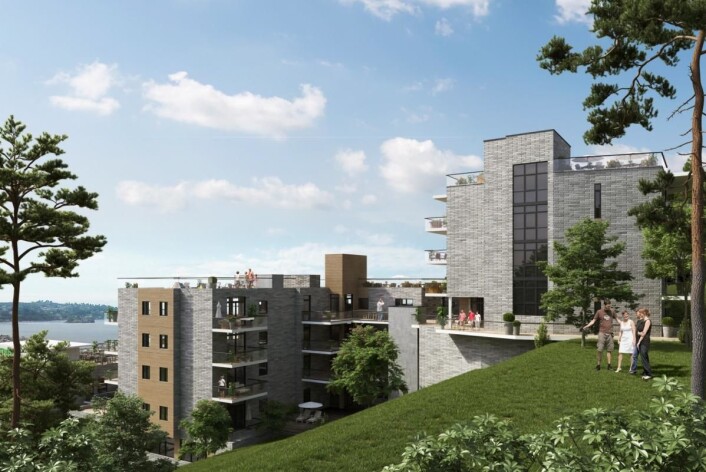 Skisse av planlagte Bytage i Arendal. (Illustrasjon: Bytage/Sudrheimgruppen) Skisse av planlagte Bytage i Arendal. (Illustrasjon: Bytage/Sudrheimgruppen)