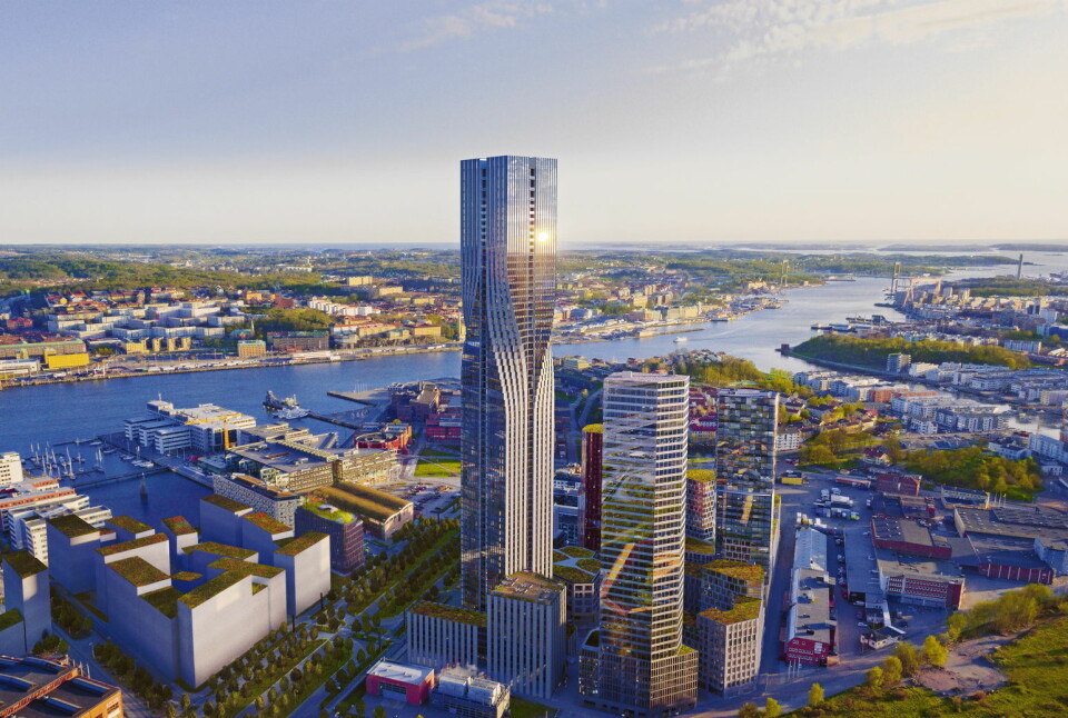 Karlatornet i Göteborg skal stå ferdig i 2021. Da vil det også huse et Clarion-hotell. (Illustrasjon: Nordic Choice Hotels)