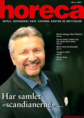 Forsiden på utgave 5 2017 av magasinet Horeca. (Foto: Morten Holt/layout: Tove Sissel Larsgård)