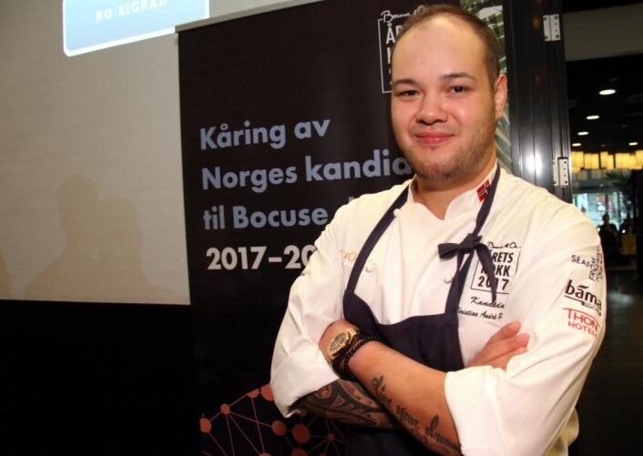 Bocuse d'Or har vært målet for Christian A. Pettersen i lang tid. I 2015 ble han nummer to i Årets kokk. (Foto: Morten Holt) Bocuse d'Or har vært målet for Christian A. Pettersen i lang tid. I 2015 ble han nummer to i Årets kokk. (Foto: Morten Holt)