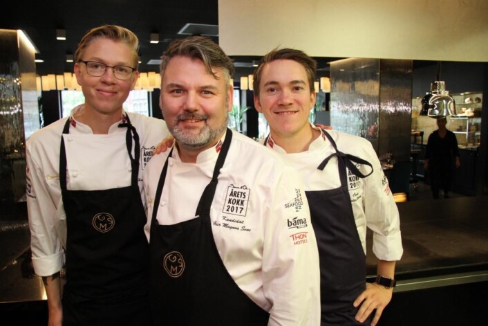 Team GMS er klar for Årets kokk 2017. (Foto: Morten Holt) Team GMS er klar for Årets kokk 2017. (Foto: Morten Holt)