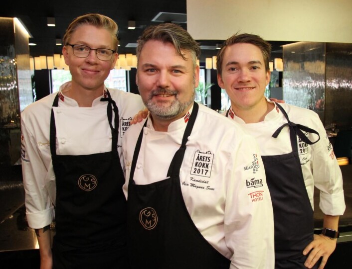 Geir Magnus Svae sammen med coach Christer Rødseth (til høyre) og commis Henrik Falkensten (til venstre). (Foto: Morten Holt) Geir Magnus Svae sammen med coach Christer Rødseth (til høyre) og commis Henrik Falkensten (til venstre). (Foto: Morten Holt)