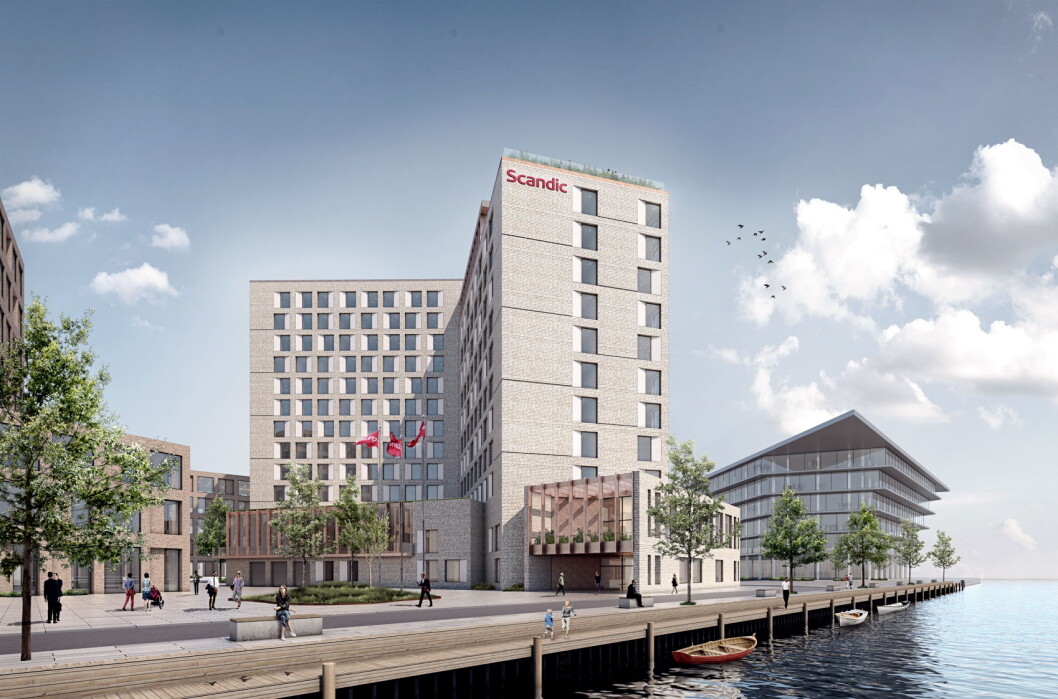 Scandic vokser stadig i Danmark. I 2020 åpner Scandic Copenhagen Airport. (Illustrasjon: Scandic Hotels) Scandic vokser stadig i Danmark. I 2020 åpner Scandic Copenhagen Airport. (Illustrasjon: Scandic Hotels)