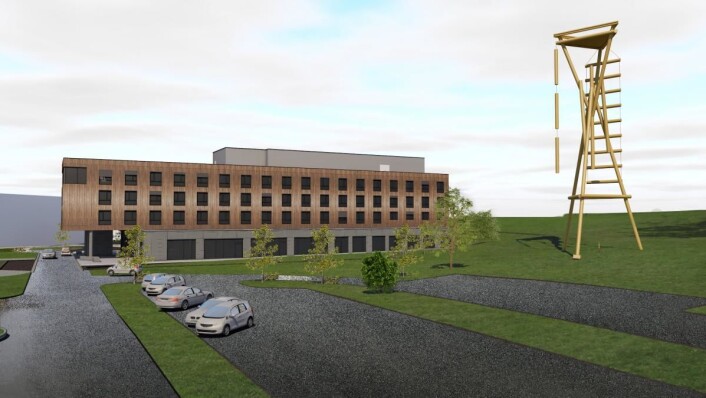 Hotellet på Brennemoen åpner høsten 2018. (Illustrasjon: Lorentz Kielland Arkitekter) Hotellet på Brennemoen åpner høsten 2018. (Illustrasjon: Lorentz Kielland Arkitekter)