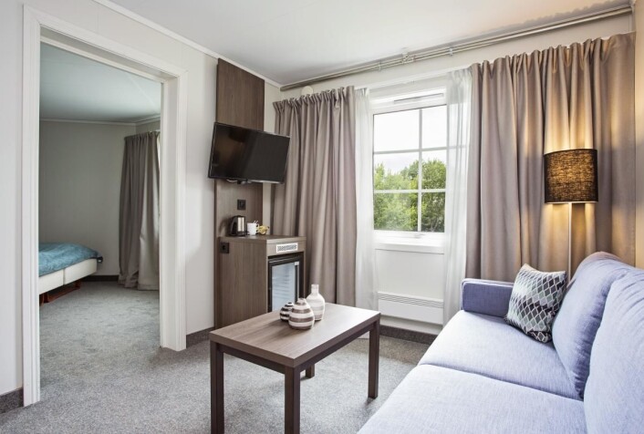 Fra ett av rommene på Lofoten Hotell, som nå blir Scandic-hotell. (Foto: Lofoten Hotell) Fra ett av rommene på Lofoten Hotell, som nå blir Scandic-hotell. (Foto: Lofoten Hotell)