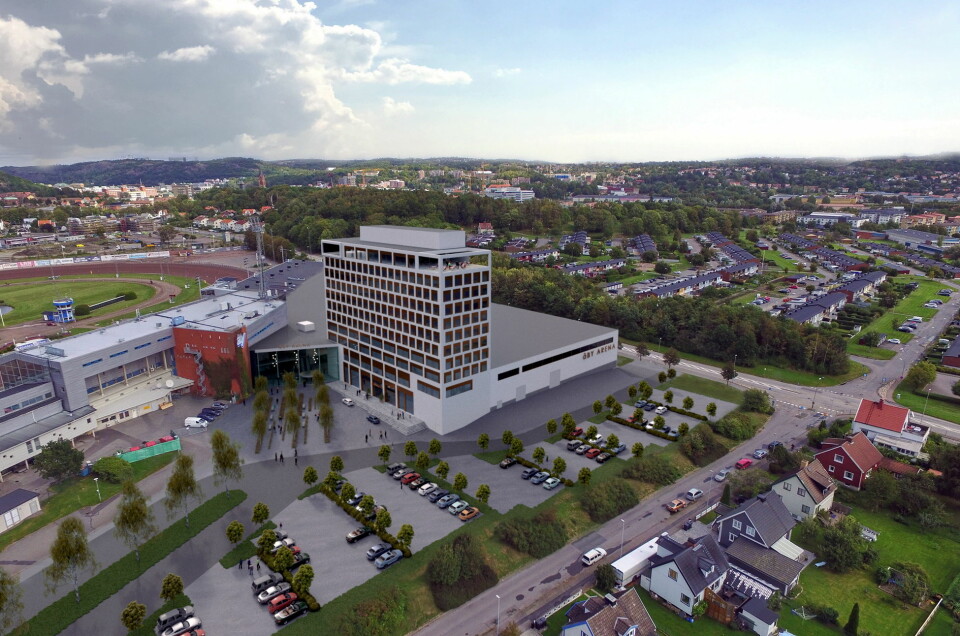 Våren 2019 åpner HKC Hotels sitt nye flaggskipshotell Åby Arena. (Illustrasjon: Best Western)